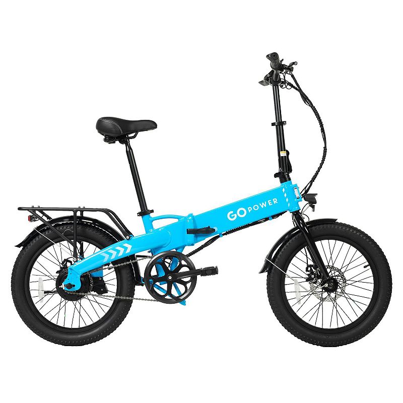 Gopowerbike GoVolt 20-inch Folding Electric Bike, Blue