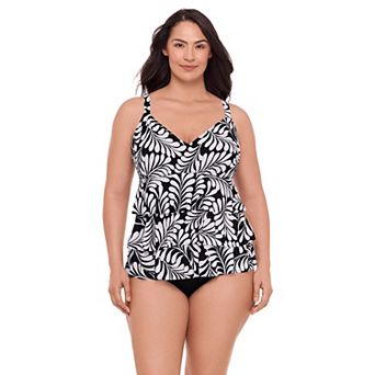 Plus Size Bal Harbour Triple Tier Fauxkini Swimsuit