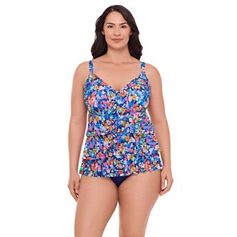 Plus Size Bal Harbour Triple Tier Fauxkini Swimsuit
