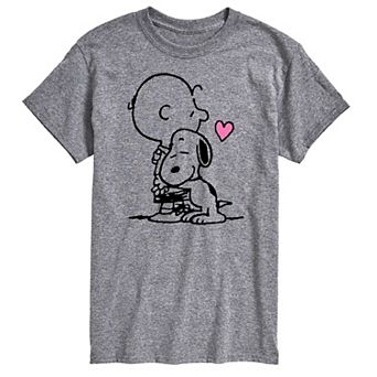 Big & Tall Peanuts Snoopy & Charlie Brown Hug Graphic Tee