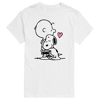 Big & Tall Peanuts Snoopy & Charlie Brown Hug Graphic Tee