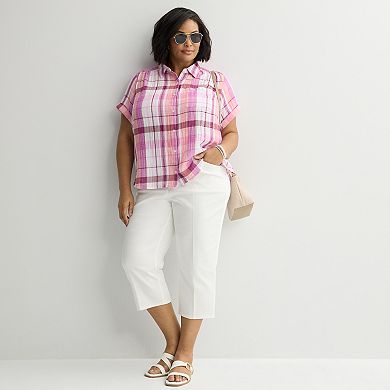 Plus Size Croft & Barrow Casual Camp Shirt