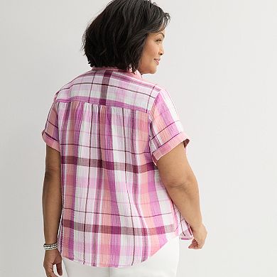 Plus Size Croft & Barrow Casual Camp Shirt