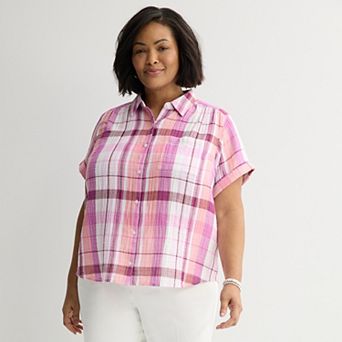 Plus Size Croft & Barrow® Casual Camp Shirt