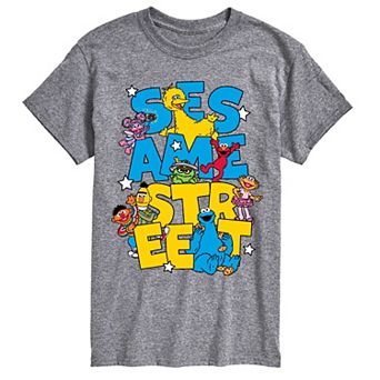 Big & Tall Sesame Street Character Stack Graphic Tee