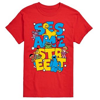 Big & Tall Sesame Street Character Stack Graphic Tee