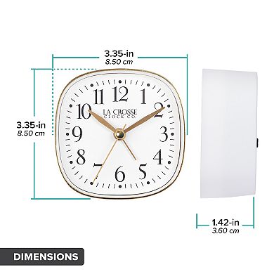 La Crosse Technology 3.35-Inch Silent Sweeping Analog Alarm Clock