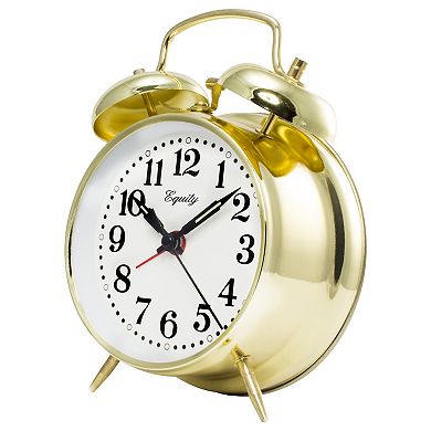 La Crosse Technology 6.5-Inch Analog Twin Bell Keywind Metal Bedside Alarm Clock