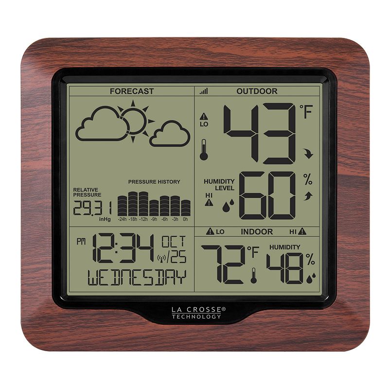 La Crosse Technology Digital Wireless Weather Station with Pressure History, Brown