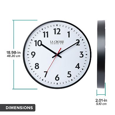 La Crosse Technology 19-Inch Commercial Silent Sweeping Analog Quartz Wall Clock