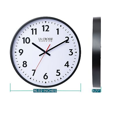 La Crosse Technology 16-Inch Commercial Silent Sweeping Analog Wall Clock