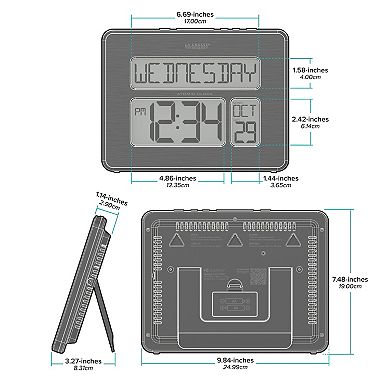 La Crosse Technology Black Digital Atomic Clock with Calendar & Indoor Temperature