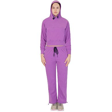 Women’s Soft-Stretch Tracksuit with Cropped Hoodie & Relax Sweatpants