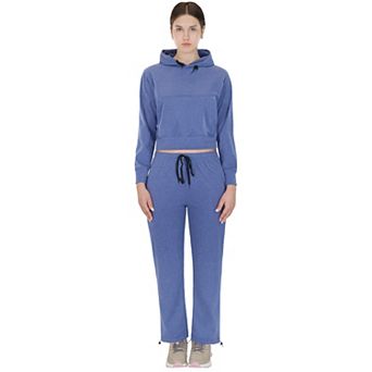 Women’s Soft-Stretch Tracksuit with Cropped Hoodie & Relax Sweatpants