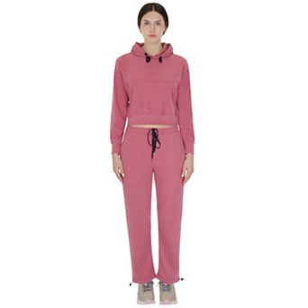 Women’s Soft-Stretch Tracksuit with Cropped Hoodie & Relax Sweatpants