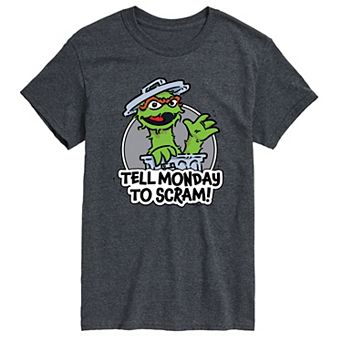 Men's Sesame Street Oscar The Grouch Tell Monday To Scram Graphic Tee