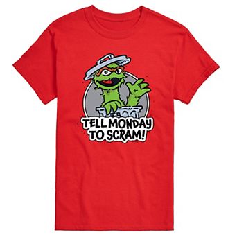 Men's Sesame Street Oscar The Grouch Tell Monday To Scram Graphic Tee