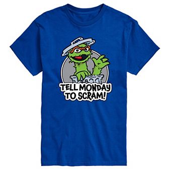 Men's Sesame Street Oscar The Grouch Tell Monday To Scram Graphic Tee