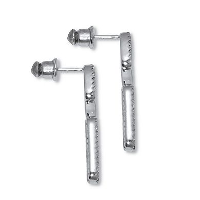 PalmBeach Jewelry .40 TCW Round Cubic Zirconia Link Earrings