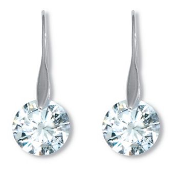 PalmBeach Jewelry 12 TCW Round Cubic Zirconia Drop Earrings