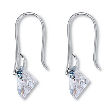 PalmBeach Jewelry 12 TCW Round Cubic Zirconia Drop Earrings
