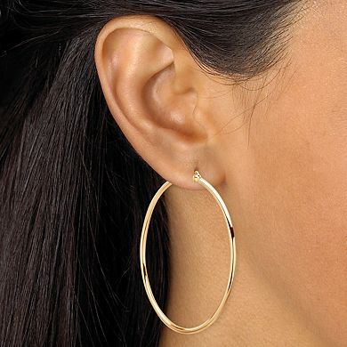 PalmBeach Jewelry 4-Pair Set Gold-Plated Sterling Silver Polished Hoop Earrings