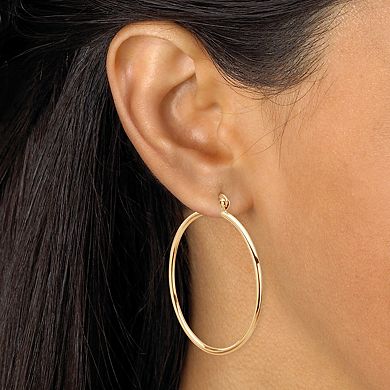 PalmBeach Jewelry 4-Pair Set Gold-Plated Sterling Silver Polished Hoop Earrings