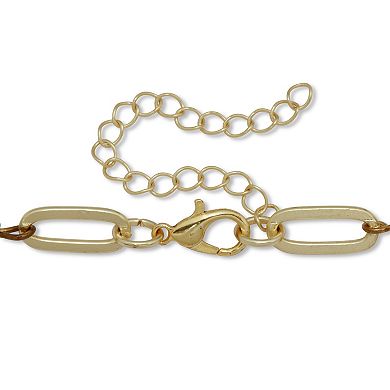 PalmBeach Jewelry Crystal Pendant Goldtone Y Necklace 18-inch plus 2.5-inch extension