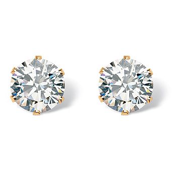 PalmBeach Jewelry 1.96 TCW Cubic Zirconia Goldtone Stud Earrings