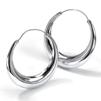 PalmBeach Jewelry Hoop Earrings in .925 Sterling Silver