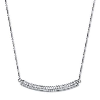 PalmBeach Jewelry .62 TCW Round Cubic Zirconia Necklace 18 to 20-inch