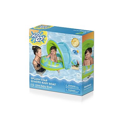 H2OGO! Splash Star Inflatable Shaded Baby Boat Float