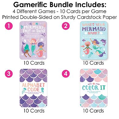 Big Dot of Happiness Mermaid Party Games Bundle Pack, Birthday Party Activities & Games