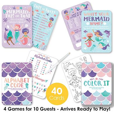 Big Dot of Happiness Mermaid Party Games Bundle Pack, Birthday Party Activities & Games