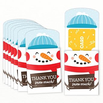 Big Dot of Happiness Snowman Thank You Snow Much Gift Card Holders, Holiday Nifty Gifty Pack, 8 ct