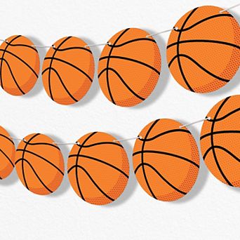 Big Dot of Happiness Basketball Garland Banner, Sports Birthday Party or Baby Shower Decorations
