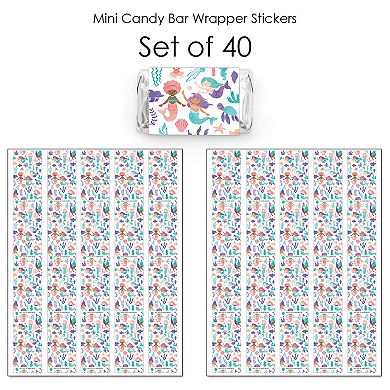 Big Dot of Happiness Mermaid Party Mini Candy Bar Wrapper Stickers