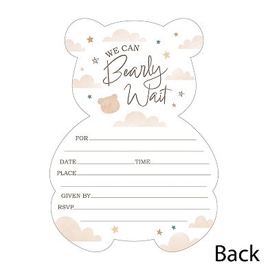 Big Dot of Happiness We Can Bearly Wait - Shaped Fill-In Invitations