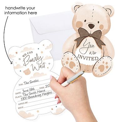 Big Dot of Happiness We Can Bearly Wait - Shaped Fill-In Invitations