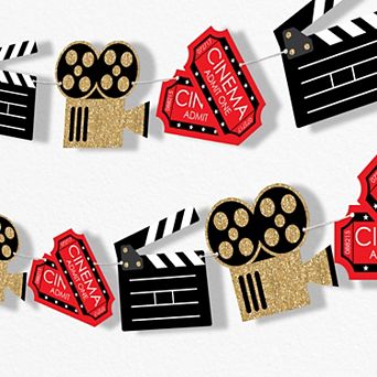 Big Dot of Happiness Red Carpet Hollywood Garland Banner, Movie Night Party Banner