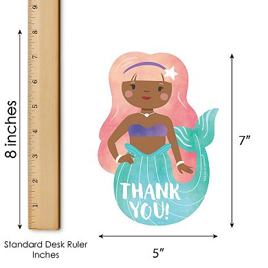Big Dot of Happiness Mermaid Thank You Cards with Envelopes