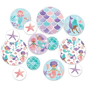 Big Dot of Happiness Mermaid Large Confetti, Mermaids Theme Birthday Party Table Decorations