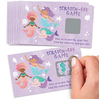 Big Dot of Happiness Mermaid Party Game Scratch Off Cards, Fun Under the Sea Kids Party Activity