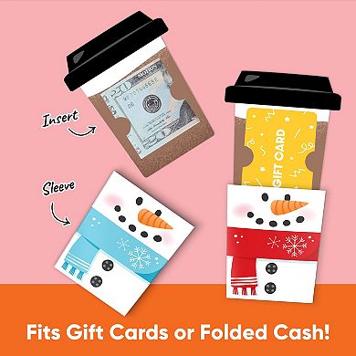 Big Dot of Happiness Assorted Snowman Coffee Cup Winter Nifty Gifty Gift Card Holders 8 Ct