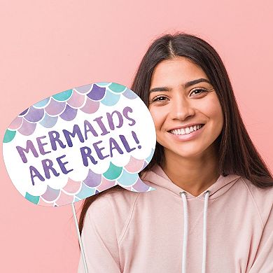 Big Dot of Happiness Mermaid Funny Photo Props - 10 Ct