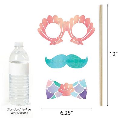 Big Dot of Happiness Mermaid Funny Photo Props - 10 Ct