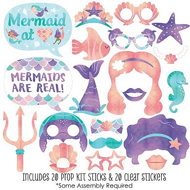 Big Dot of Happiness Mermaid Funny Photo Props - 10 Ct