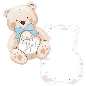 Big Dot of Happiness We Can Bearly Wait - Shaped Thank You Cards