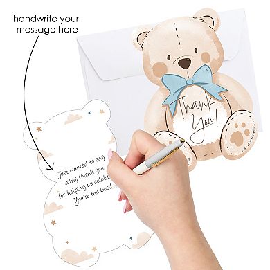 Big Dot of Happiness We Can Bearly Wait - Shaped Thank You Cards