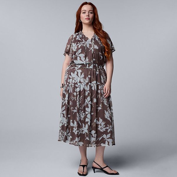Женские платья Simply Vera Plus Size Simply Vera Vera Wang Flowy Maxi Dress — фото 1